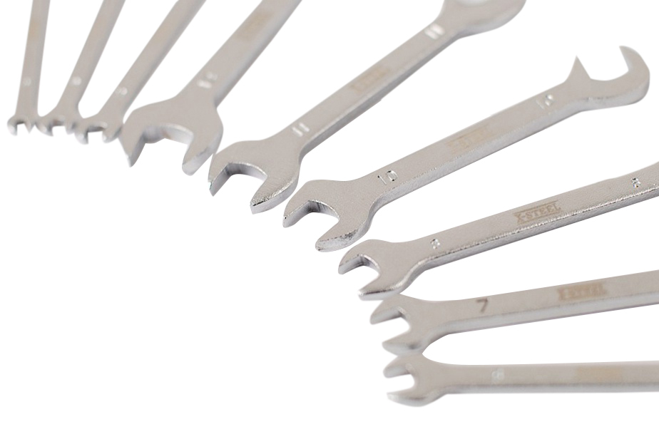 9pc Miniature Mini Angle Double Open End Spanner Wrench Set: Metric Imperial/SAE