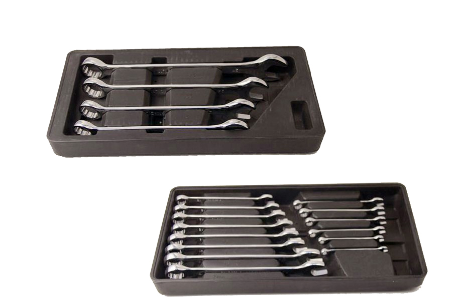 14pc or 4pc Industrial Combination Ring Open End Spanner Wrench with ABS Tray