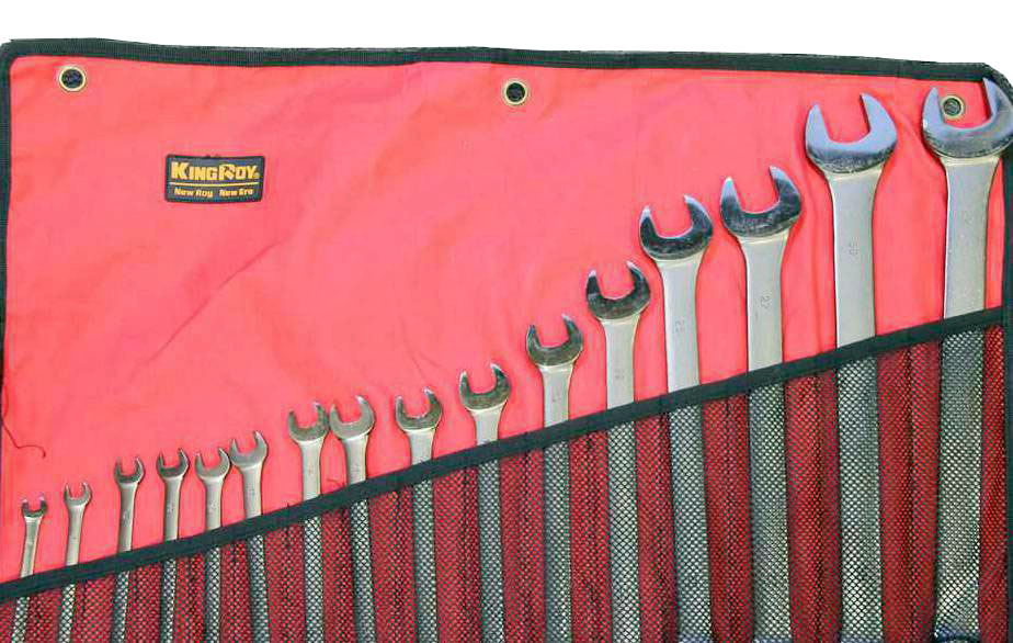 Cr-V Long Shank Series Combination Ring Open End Spanner Set:8pc,12pc,14pc,16pc,25pc