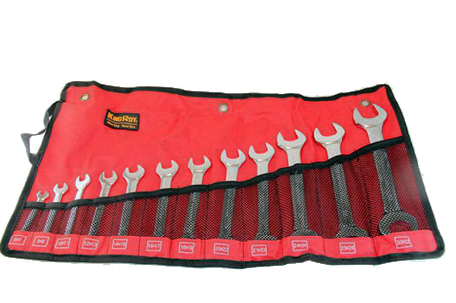 Professional Double Open End Spanner Set Fully Polished Pouch Packing