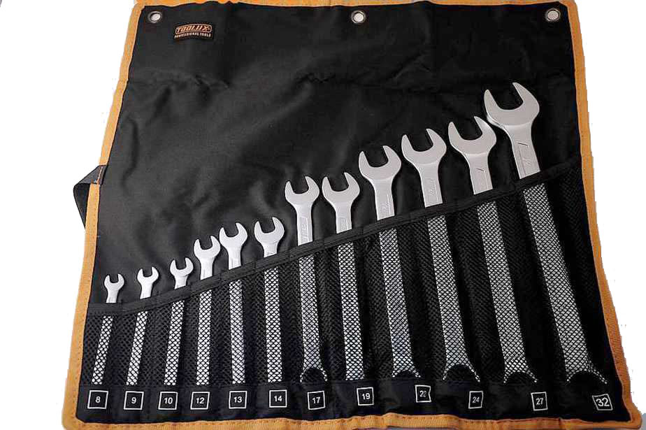 Toolux German DIN Cr-V Hi-Torq Thin Wall Combination Ring Open Spanner Wrench Set