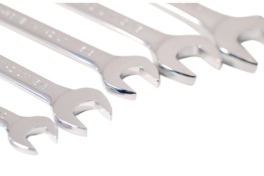 Husky Taiwan 5pc Metric Imperial SAE Double Open End Spanner Wrench Set