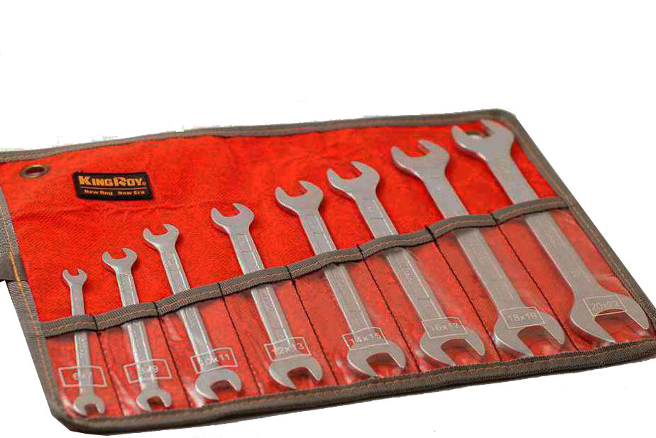 German DIN Standard Cr-V Thin Wall Double Open Spanner Wrench Set