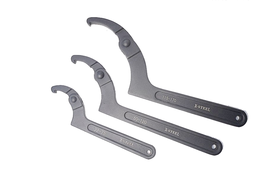 Adjustable Hook Wrench C Spanners for Slotted & Roller Bearing Nuts