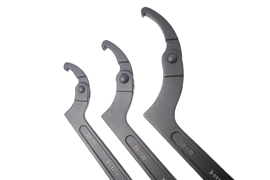 Adjustable Hook Wrench C Spanners for Slotted & Roller Bearing Nuts