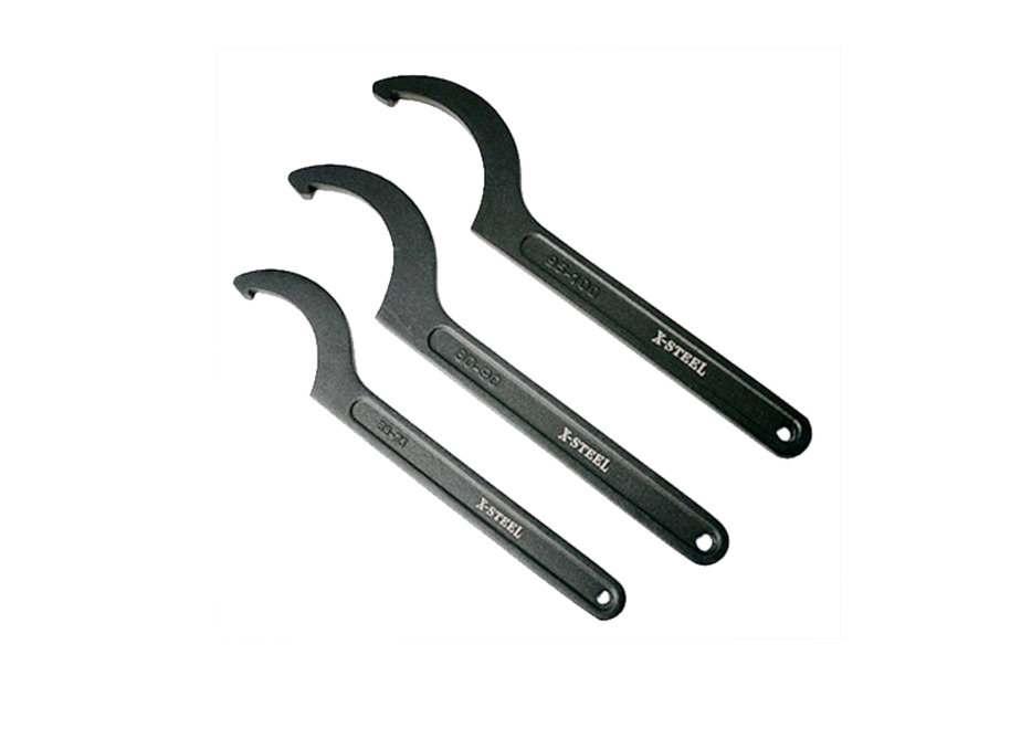 C Spanner Hook Wrench Flat Teeth Slotted & Roller Bearing Nut Option:58-145mm
