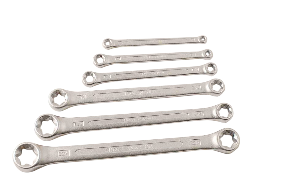 E-CAR Taiwan 6pc Cr-V Torx E-Type Female Star End Spanner Wrench: E6xE8-E20xE24