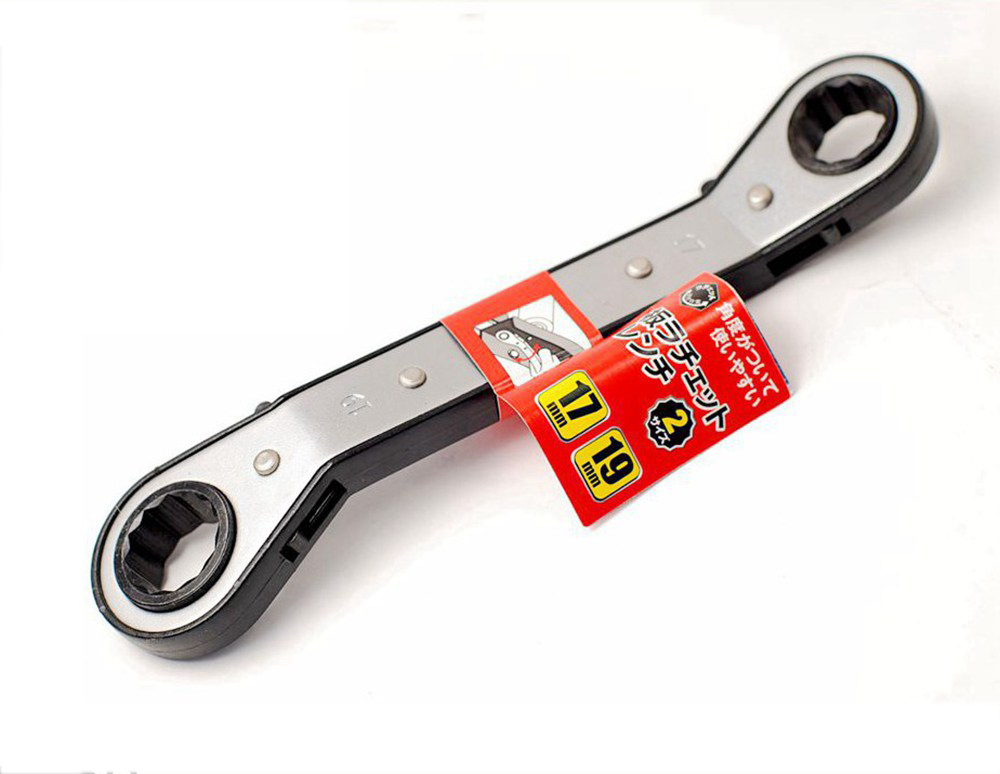 Reversible Offset Double Ratchet Ring Spanner Wrench
