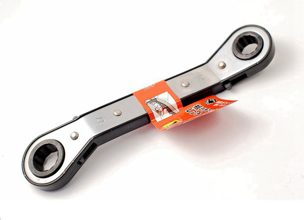 Reversible Offset Double Ratchet Ring Spanner Wrench