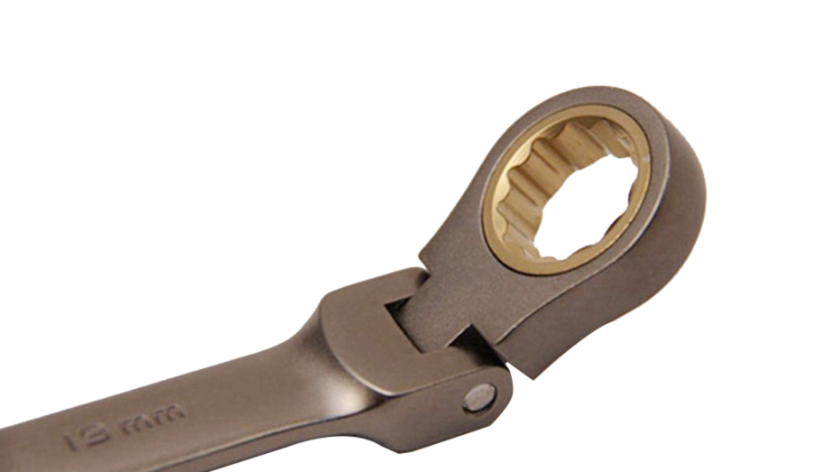 Cr-V Flexible Head Ratchet Combination Ring Open End Spanner Set