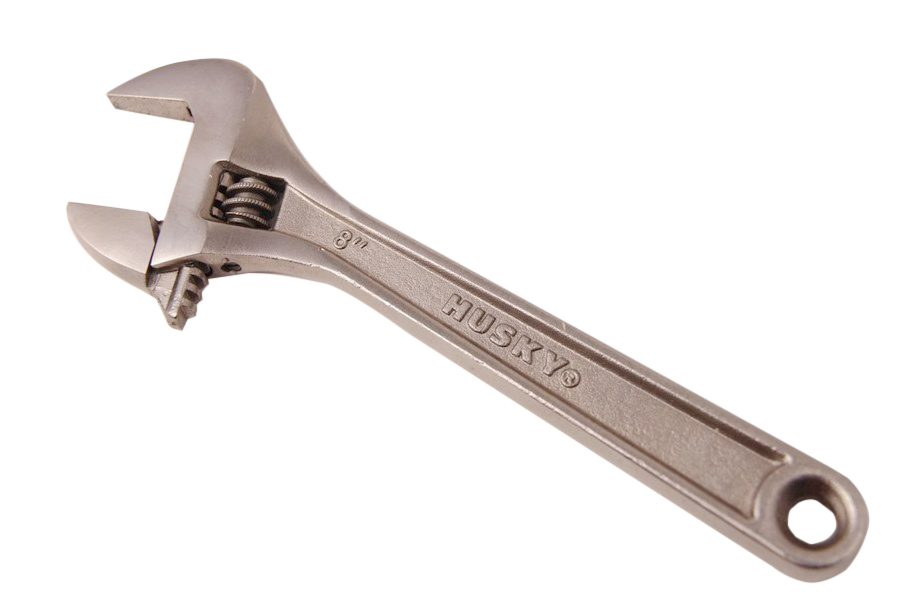 Husky 8"/200mm Adjustable Wrench Spanner Shifter Black Nickle Plated 32mm Open Jaw