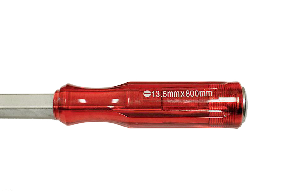 Jumbo Screwdriver Go-Through Shaft Flat Slotted Pry Bar Option:16"- 40"