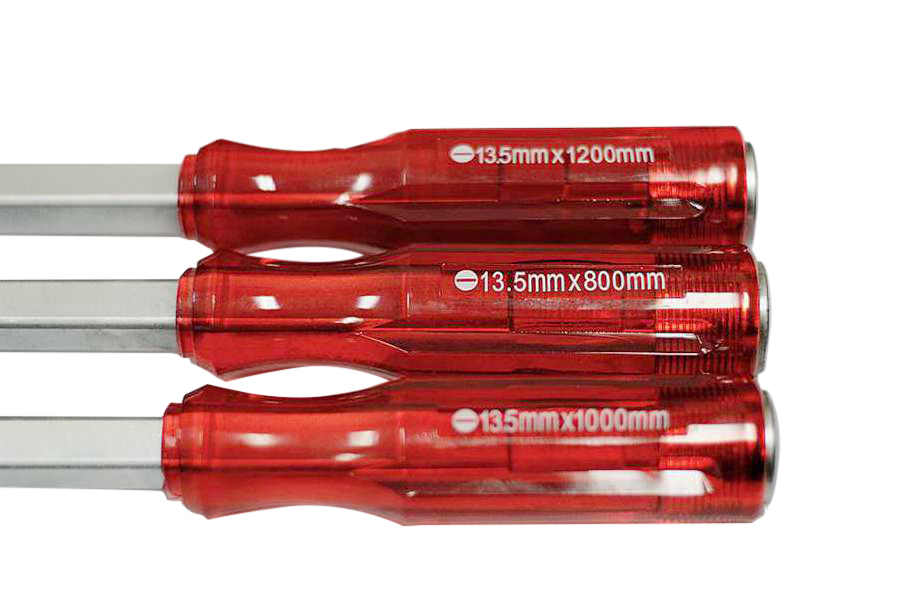 Jumbo Screwdriver Go-Through Shaft Flat Slotted Pry Bar Option:16"- 40"