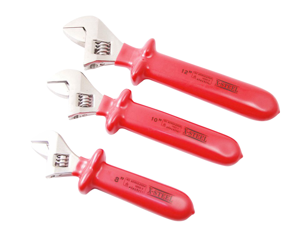 Insulated Electrician VDE Adjustable Wrench Shifter Option: 8"/10"/12"