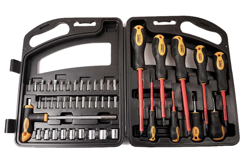 Expert 46pc Kit:7pc DIN IEC 60900 AC1000V VDE Insulated Screwdriver+Socket & Bit