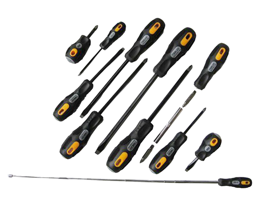 Professional 11pc Cr-V Hexagonal Blade Screwdriver Set Magnetic Pick Up Tools
