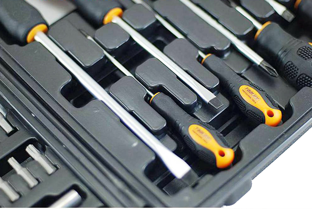 Expert 46pc Cr-V Screwdriver 1/4"Dr Socket Power Bits T Handle Driver Set
