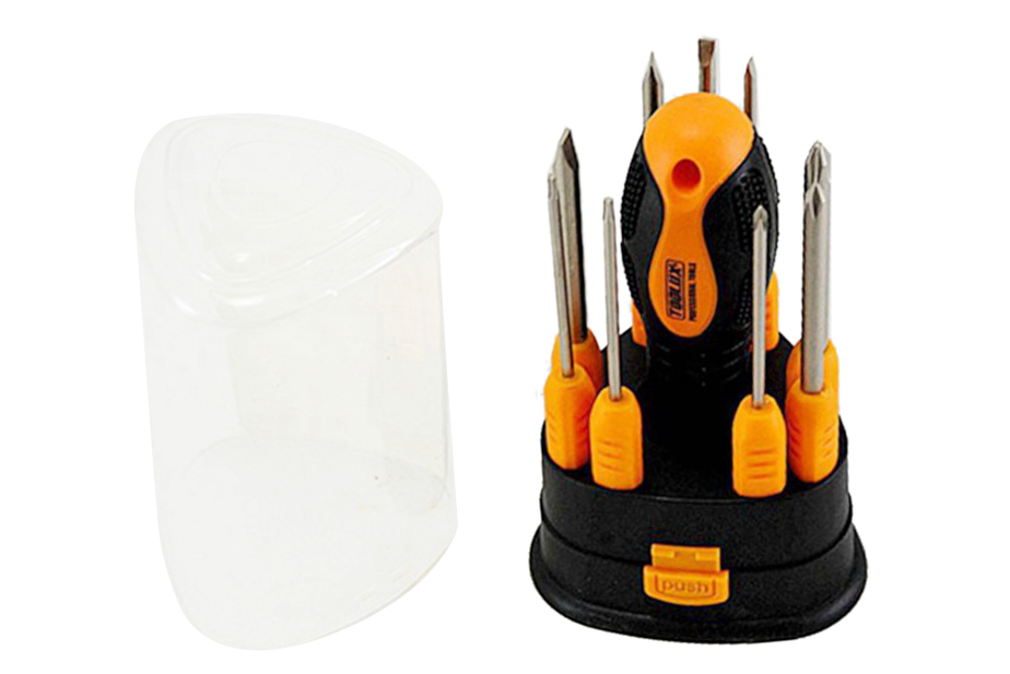 9-in-1 Interchangeable Compact Cr-V Screwdriver Set Multi-Use:Flat Torx Philips