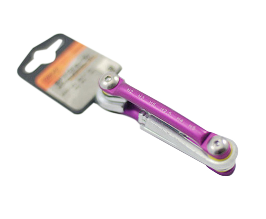 6pc Cr-V Fold Handy Ball Point Hex Key Wrench Set 2-2.5-3-4-5-6mm