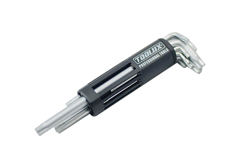 9pc Cr-V Star Torx Torque Key Set T10-50 wIth Holder Use as T Handle