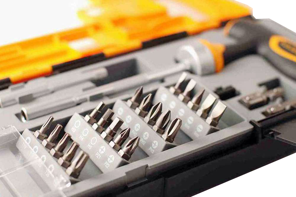 25pc Long Deep Reach 36T Ratchet T Handle S2 Screwdriver Bits+1/4" & 3/8" Dr Socket Adapter