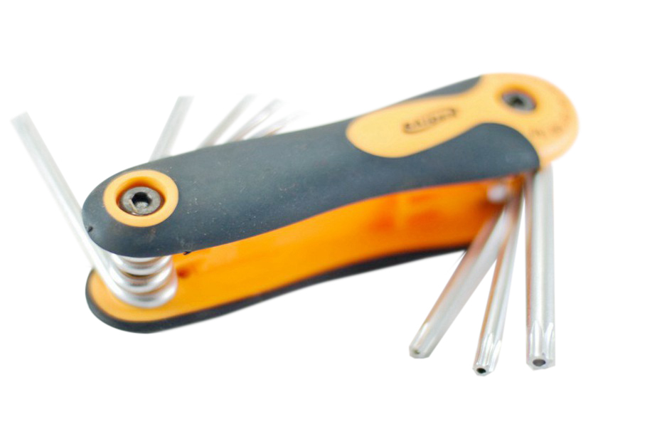 8pc Foldable Cr-V Torx Star Tamperproof Key Wrench Set T9-10-15-20-25-27-30-40