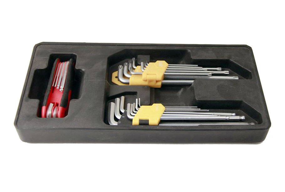 26pc Cr-V Hex Allen Key & Tamperproof Torx Star Key Extra Long Arms Set ABS Tray