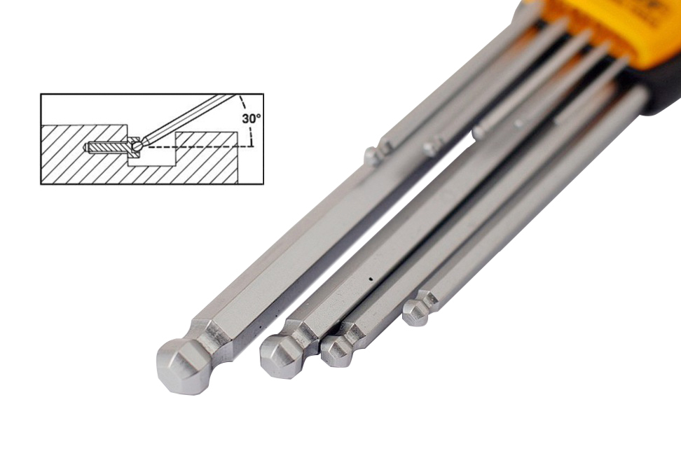 26pc Cr-V Hex Allen Key & Tamperproof Torx Star Key Extra Long Arms Set ABS Tray