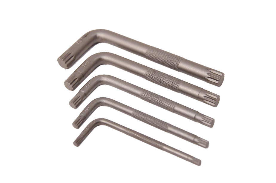 5pc S2 Steel 12pt Spline L Type Key Wrench Set: M5/6/8/10/12
