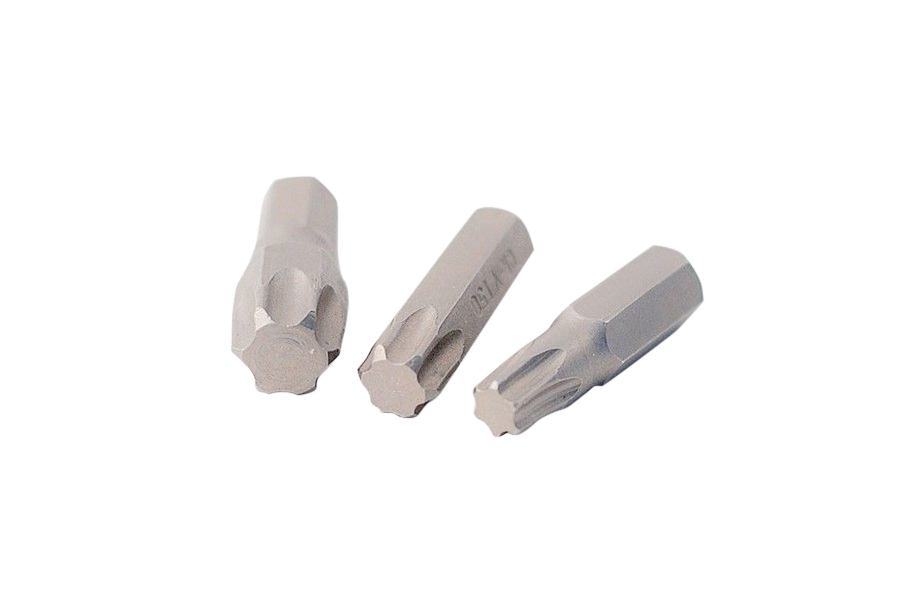 5pc-pack Cr-V Steel 8mmx30mmL Torx Impact Screwdriver Bits Option: T40/T50/T55
