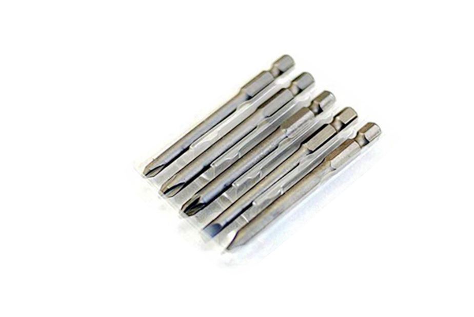 5pc 75mm Long Length Cr-V Screwdriver Bits Set: Flat Phillip Pozi Power Bit
