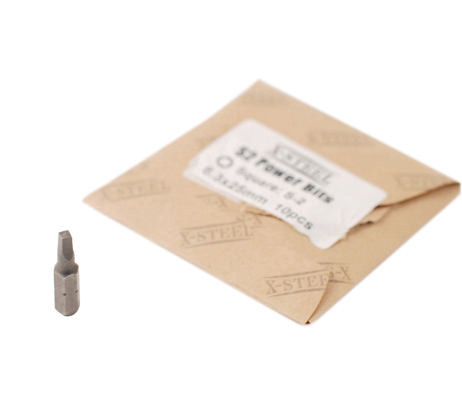 6.3x25mm S2 Steel Square Recess/Robertson Impact Screwdriver Bits:S0,1,2,3+Bits Hold Gift