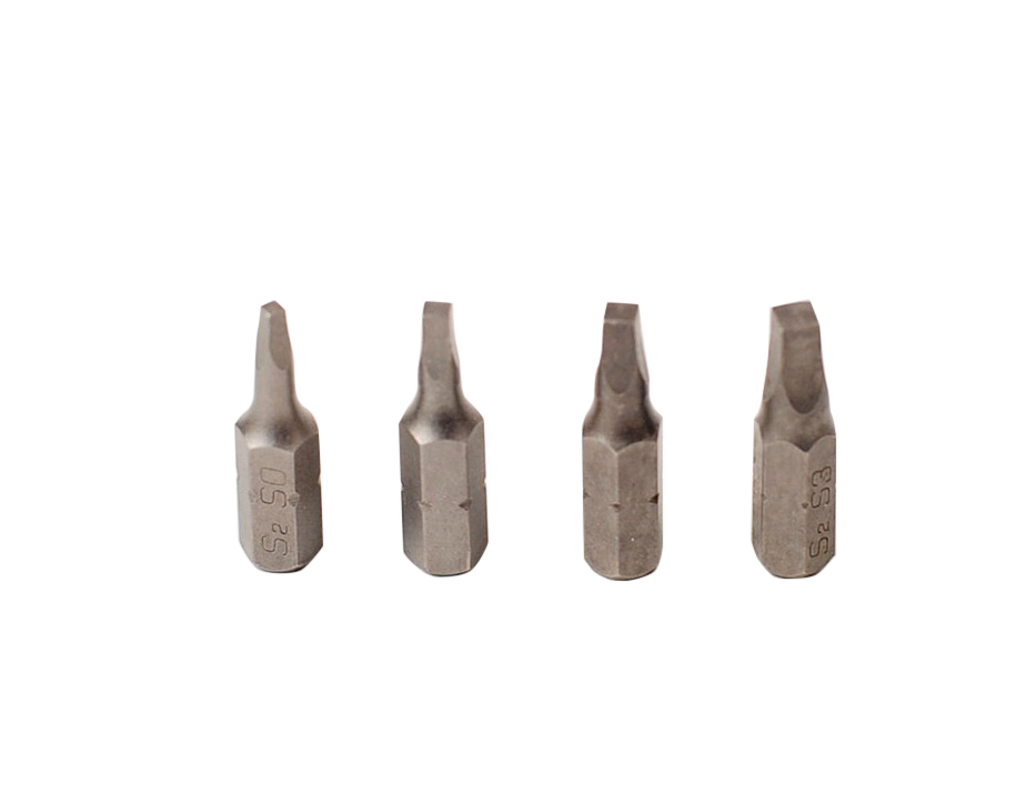 6.3x25mm S2 Steel Square Recess/Robertson Impact Screwdriver Bits:S0,1,2,3+Bits Hold Gift