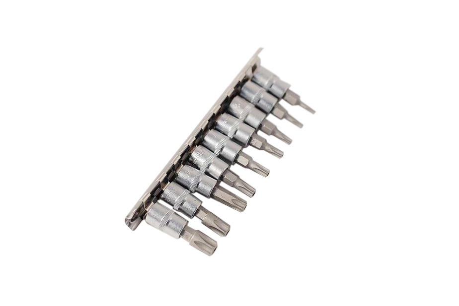 Selta Taiwan S2 Steel 9pc 1/4" Dr. Torx Star Tamperproof Socket Bits:TP10-15-20-25--50