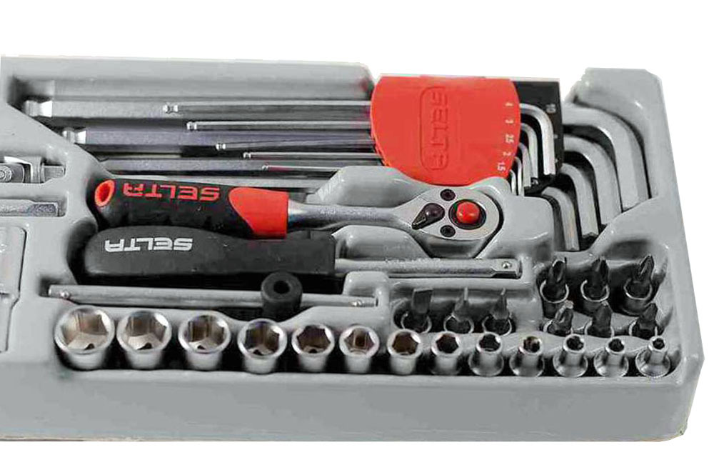 Selta Taiwan 65pc Cr-V 1/4" Dr. 6pt Socket Accessories & Hex Torx Bits Allen Key