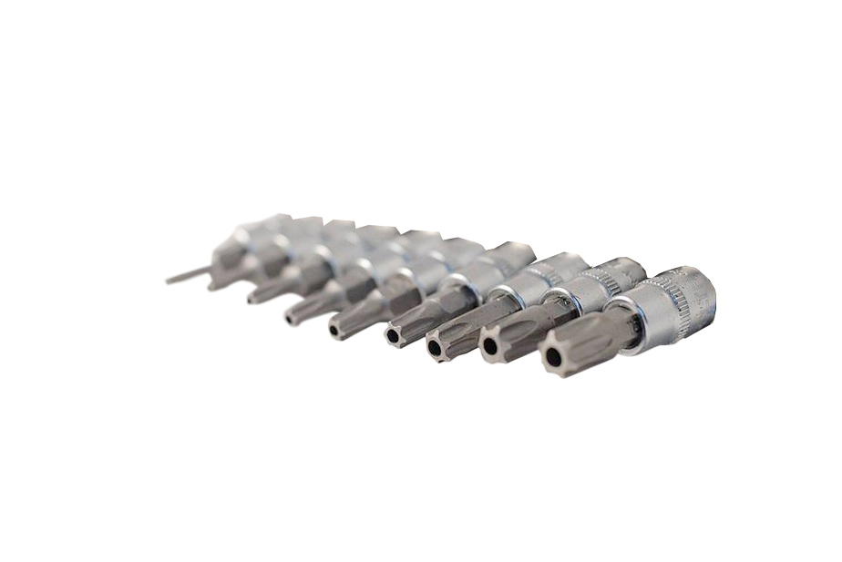 King Tony/Selta Taiwan 1/4" Dr. Tamper Resistant S2 Torx Star Bits Socket Option: T8H-T40H