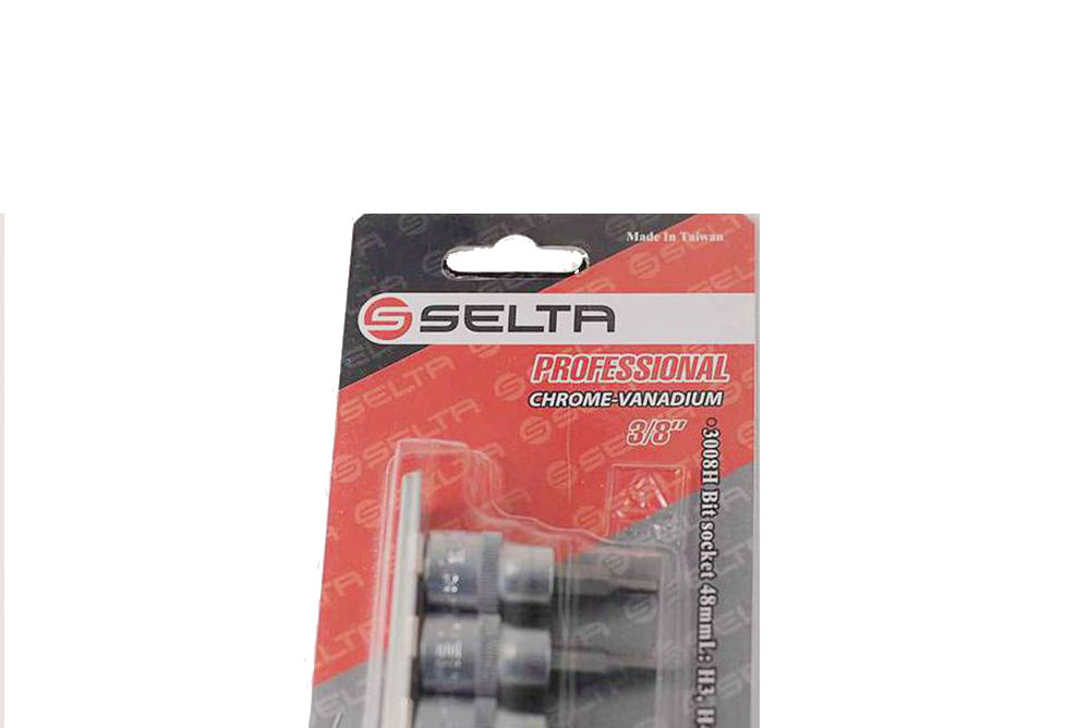 Selta Taiwan 8pc 3/8" Dr S2 Steel Hex Allen Socket Bits Set:H3-4-5-6-7-8-9-10mm