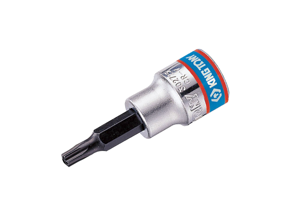Force / King Tony 3/8" Dr 50mmL S2 Steel Tamperproof Torx Star Socket Bit Option:T8H-T60H