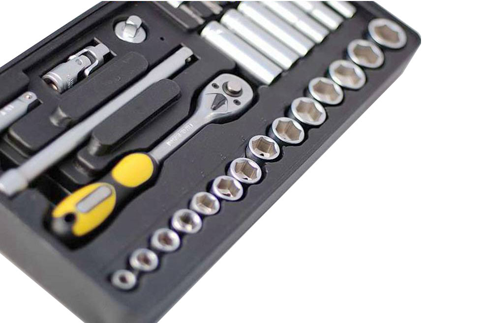 31pc 3/8" Dr. Cr-V 6PT Regular Deep Socket & Torx Bits Set with ABS Tool Tray