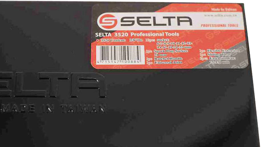 Selta Taiwan 6-22mm 20pc 3/8" Dr 6PT Socket & Ratchet HDL Extension Breaking Bar