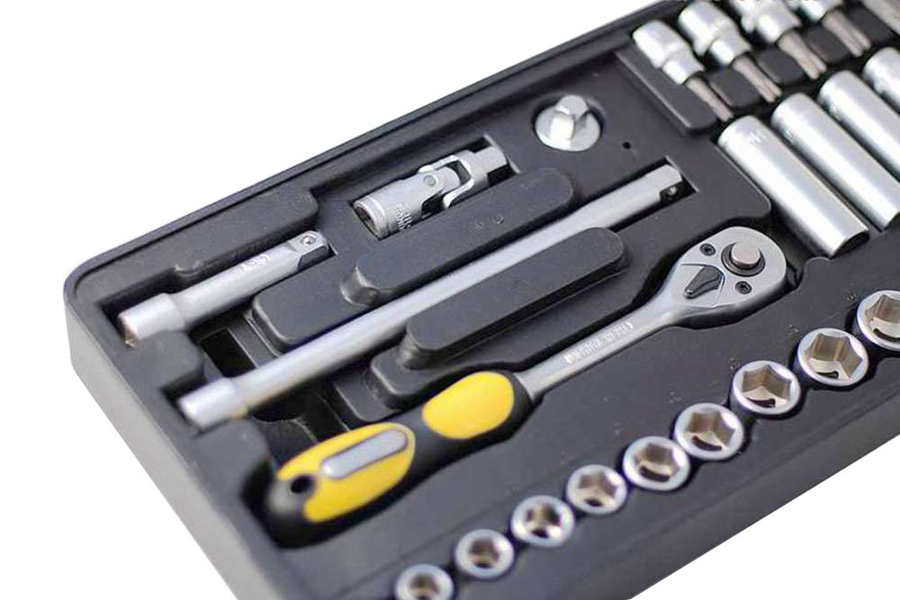 31pc 3/8" Dr. Cr-V 6PT Regular Deep Socket & Torx Bits Set with ABS Tool Tray