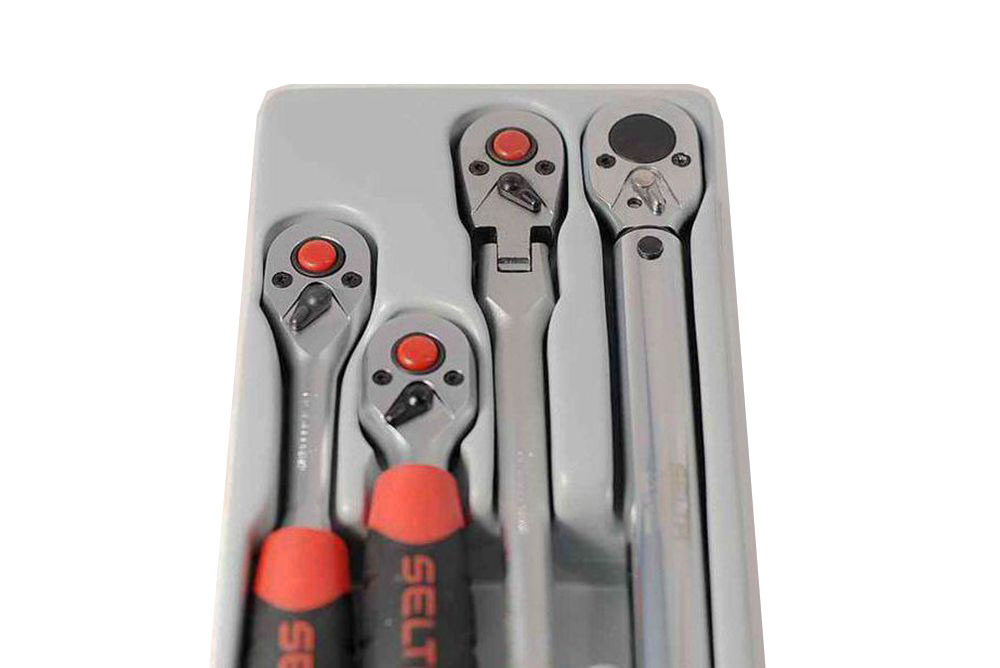 Selta 7pc 3/8" Dr.20-110Nm Torque Wrench+Flex & Stubby Ratchet+Spark Plug Socket