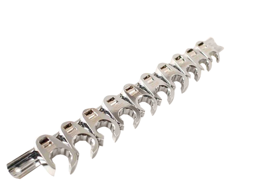 E-CAR Taiwan 10pc 3/8" Dr Cr-V Crowfoot Wrench:10-11-12-13-14-15-16-17-18-19mm