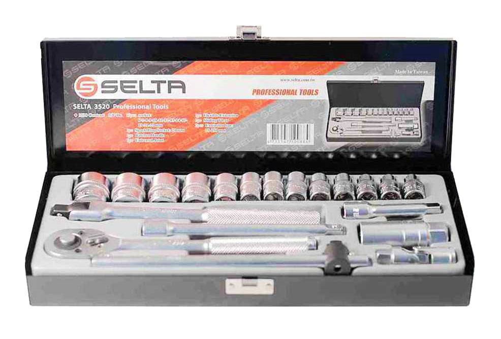 Selta Taiwan 6-22mm 20pc 3/8" Dr 6PT Socket & Ratchet HDL Extension Breaking Bar