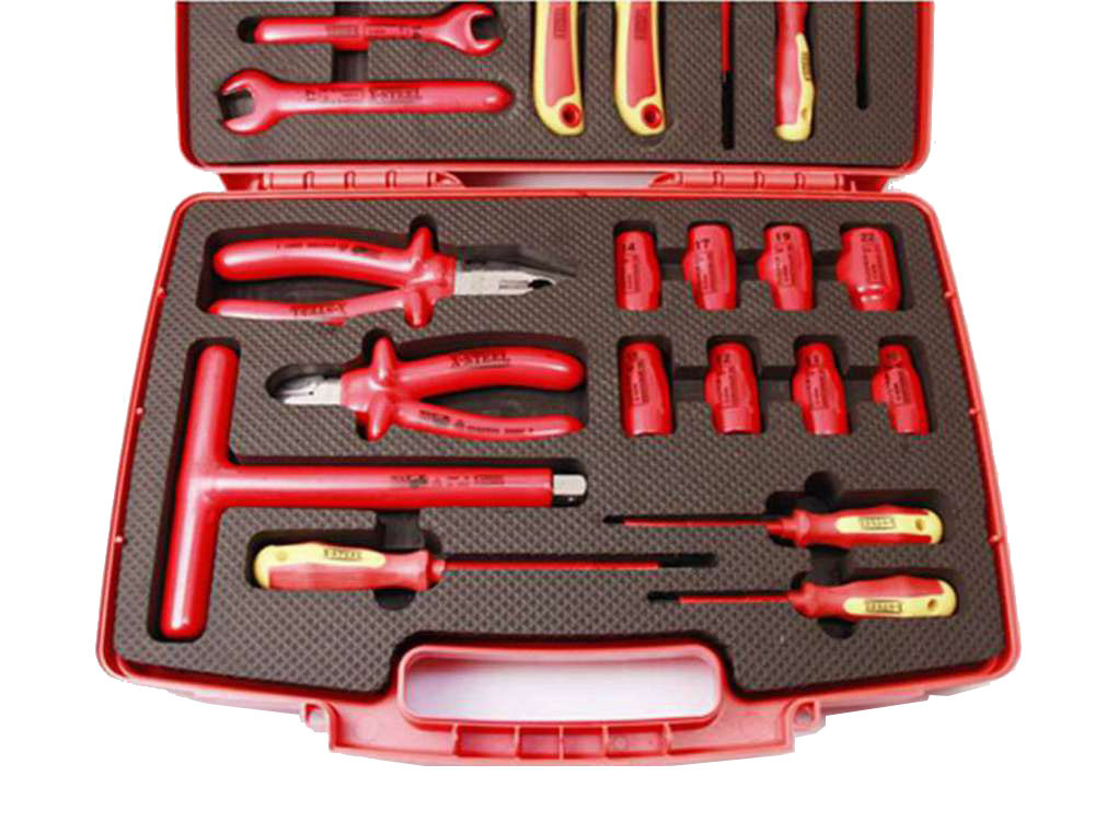 26pc VDE Insulated Electrician Tool Set: Pliers Spanner Socket Screwdriver Knife