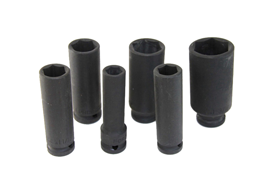 Force / Husky 1/2" Dr. 6pt Cr-Mo Deep Impact Socket SAE/Imperial Individual:7/16-1.3/16"