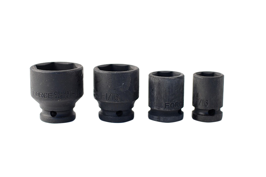Force / Husky 1/2" Dr Cr-Mo Impact Socket SAE /AF Imperial Individual:7/16-1.1/4"