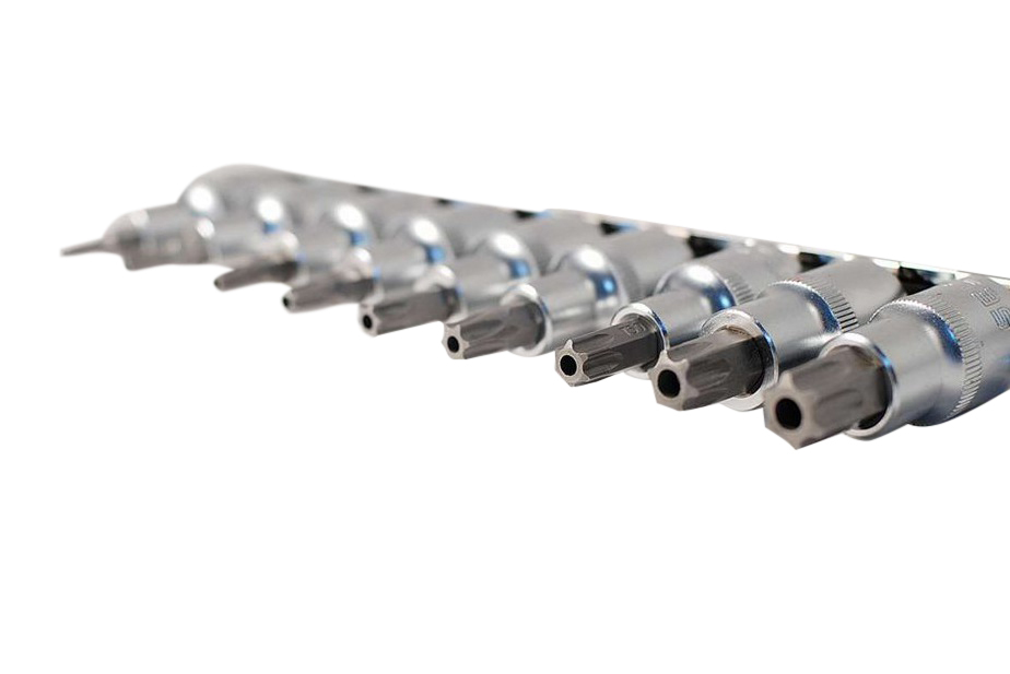 Selta Taiwan 9pc 1/2" Dr Torx Star Tamperproof Socket Bits with Center Hole:TP20-60