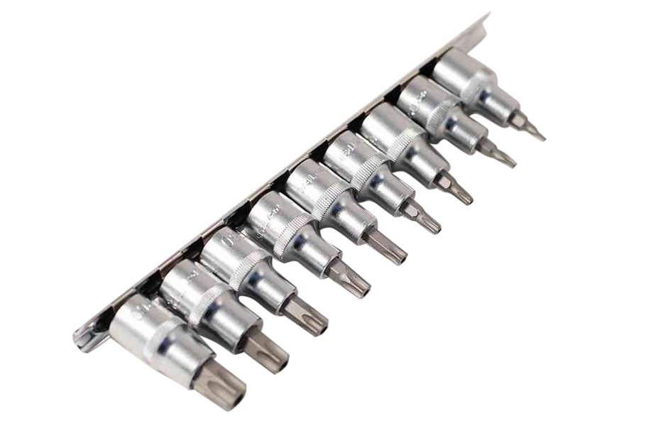 Selta Taiwan 9pc 1/2" Dr Torx Star Tamperproof Socket Bits with Center Hole:TP20-60