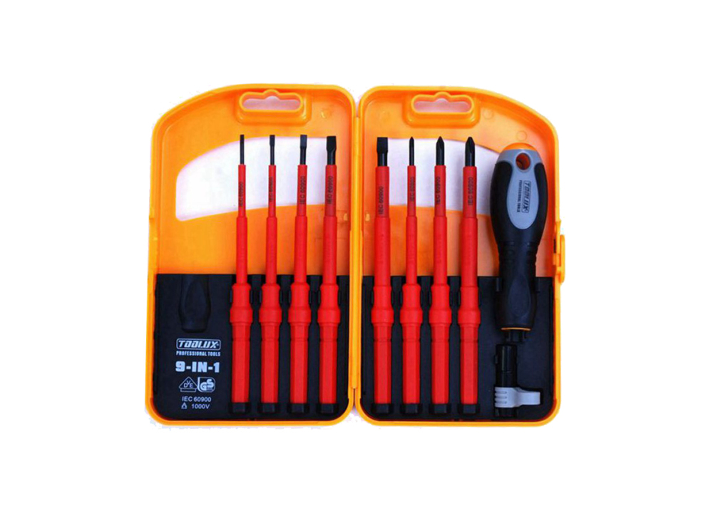 Expert 9-in-1 VDE Insulated IEC 60900 AC1000V Screwdriver Set:Slot Phillip Head